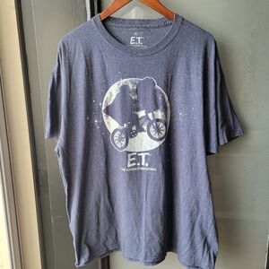 E.T The Extra Terrestrial T Shirt Mens Size XL Blue Short Sleeve Moon Movie